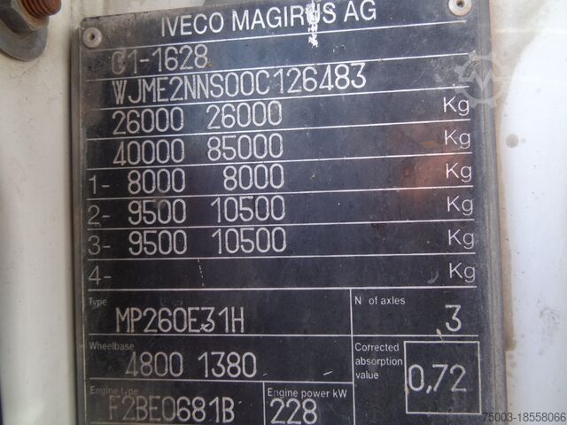 LKW mit Pritsche (offen) Iveco EuroTrakker 260E31 6X4 Palfinger 36002