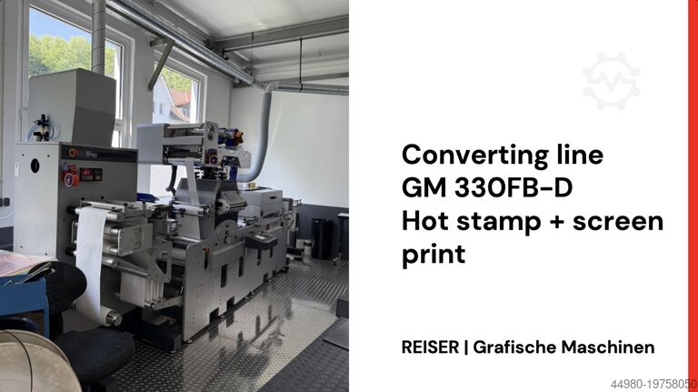 Label finishing machine Grafisk Maskinfabrik 330 FB-D hot foil + screen printing