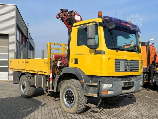 Truck mounted crane MAN TG-M 18.280 4x4 Pritsche Kran Singelreifen Funkf