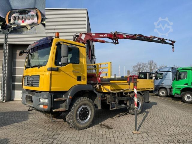 Truck mounted crane MAN TG-M 18.280 4x4 Pritsche Kran Singelreifen Funkf