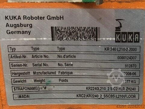 Industrieroboter KUKA KR 240 L210-2 2000