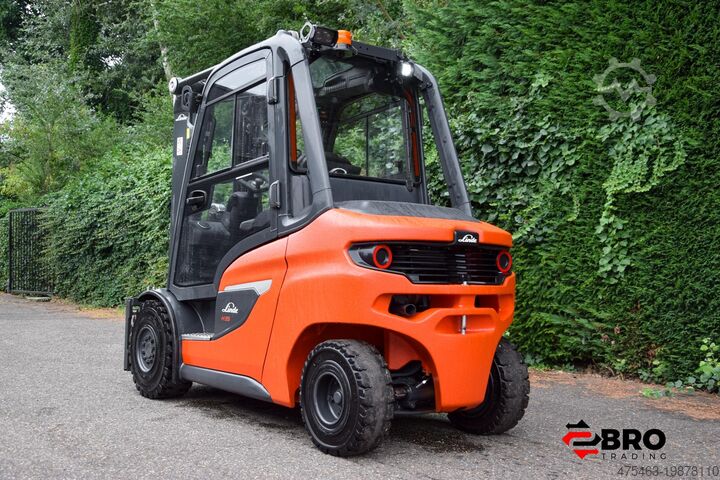 Four-wheel forklift Linde H35D-01 1202 Triplex Container Spec