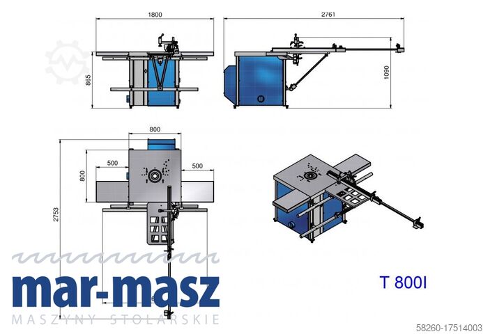 Lower spindle moulder STOMANA T800I z wózkiem