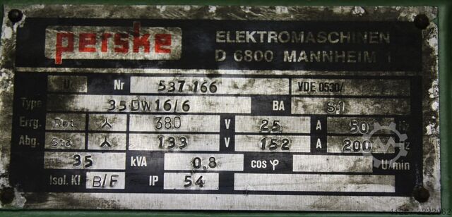 Frequenzumformer 133 V 200 Hz 35 kVA Perske 35DW16/6