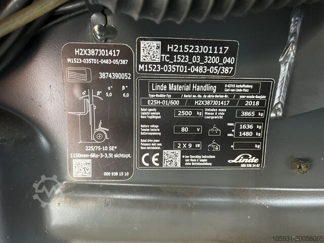 Electric 4-wheel forklift Linde E25H-01/600