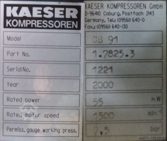 Screw compressor CS91 Kaeser CS91