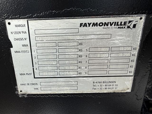 Tieflader-Sattelauflieger zum Transport von Baumaschinen FAYMONVILLE FAYMONVILLE STZ-6WAU – 6 AXLES – 92.2GVW