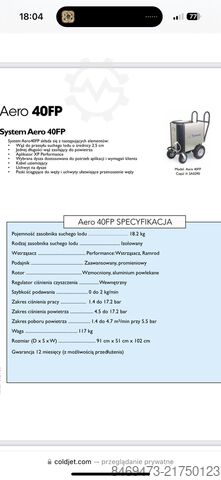Dry ice blasting equipment Cold Jet Aero 40 FP