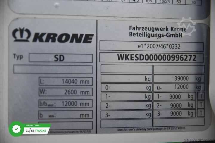 Reefer semitrailer KRONE SDR Cool Liner FP 60 ThermoKing SLXi 300