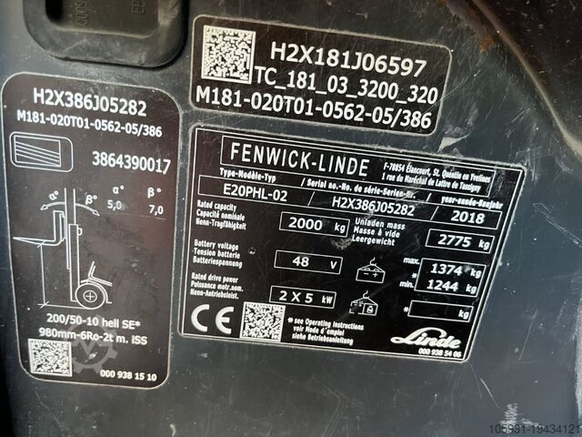 Electric 4-wheel forklift Linde E20PHL-02