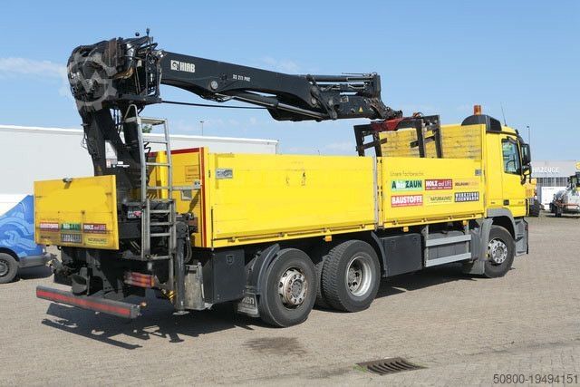 Flatbed truck MERCEDES-BENZ 2536 L Actros 6x2, Hiab 211DL-4PRO, Klima, AHK