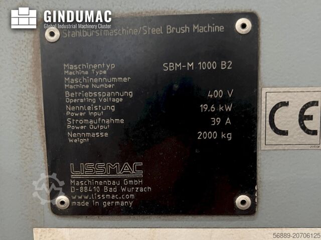 Entgratungsanlage LISSMAC SBM-M 1000 B2