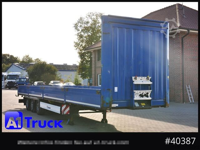 Open semitrailer KRONE Mega, Pritsche, 1 Vorbesitzer, TÜV 01-2026, Staplerhalterung