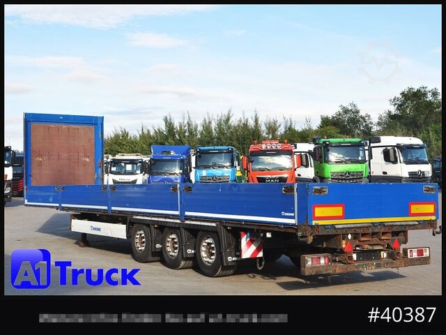 Open semitrailer KRONE Mega, Pritsche, 1 Vorbesitzer, TÜV 01-2026, Staplerhalterung