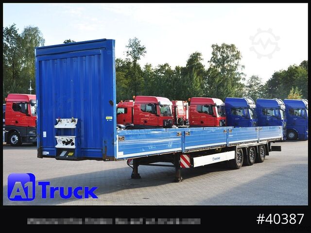 Open semitrailer KRONE Mega, Pritsche, 1 Vorbesitzer, TÜV 01-2026, Staplerhalterung