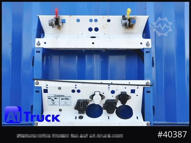 Open semitrailer KRONE Mega, Pritsche, 1 Vorbesitzer, TÜV 01-2026, Staplerhalterung