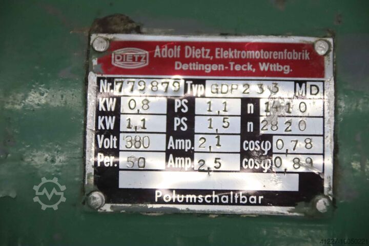 Electric motor 0.8/1.1 kW 1410/2820 U/min Dietz GDP 233