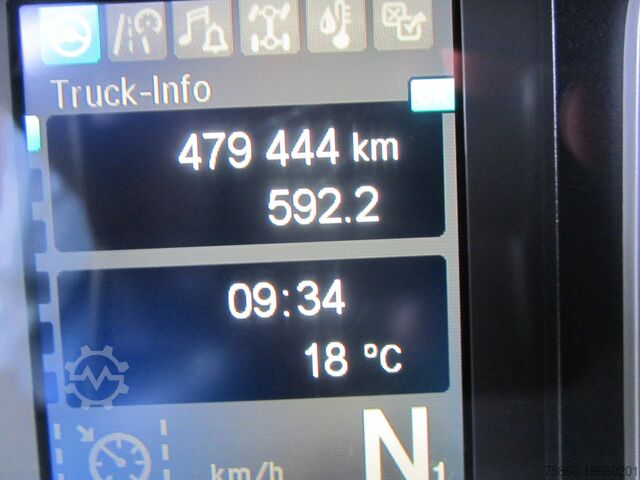 Truck with box body Mercedes-Benz 1230 Atego Koffer 8,14m lang LBW Automat