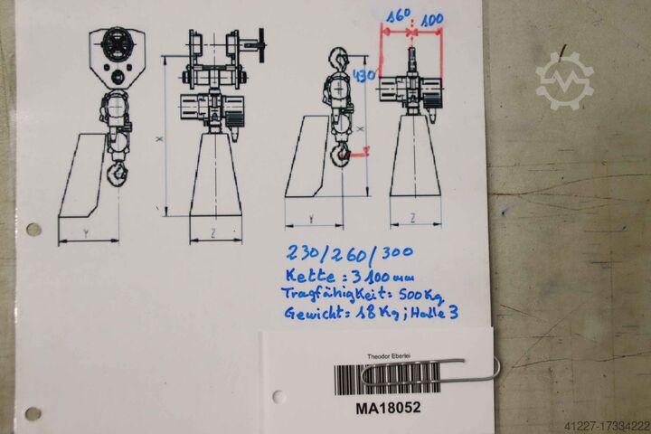 Kettenzug pneumatisch 500 kg BroomWade MLHI10A