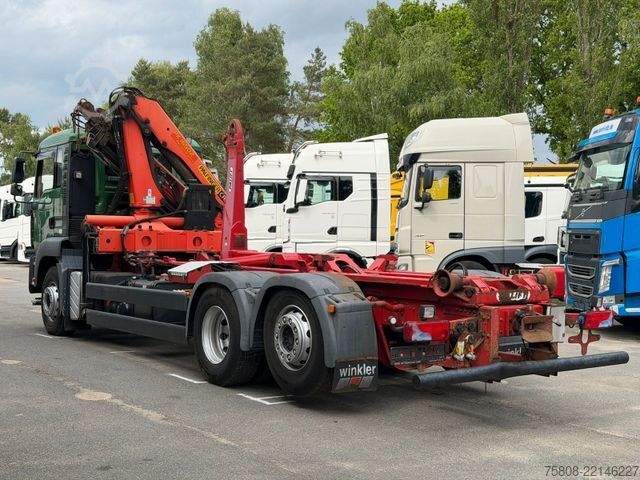 Roll-off tipper truck MAN TGA 26.320 Kran PK16502 Funk Greiferhydraulik