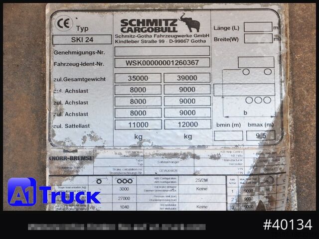 Kipper Auflieger SCHMITZ SKI 24, SL 9.6 Lift, ca. 50m³