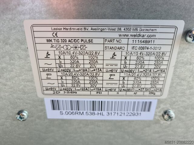 Schweißgerät WELDKAR WK TIG 320 AC/DC Puls