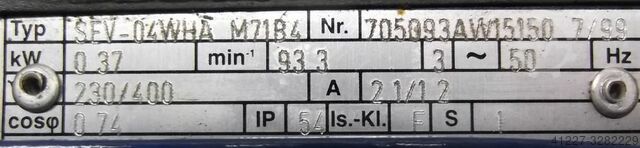 Getriebemotor 0,37 kW 120 U/min Seva SEV-04WHAM71B4