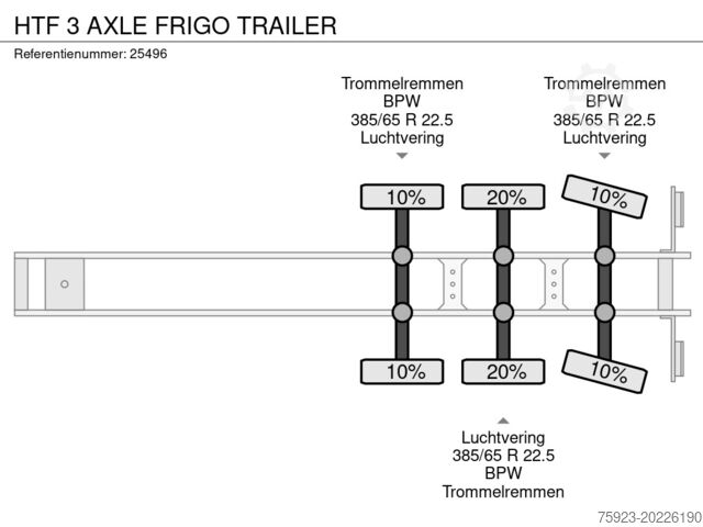 Refrigerated/frozen transport HTF 3 AXLE FRIGO TRAILER