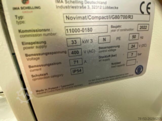 Double-sided edge bander IMA NOVIMAT COMPACT/1/G80/700/R3 Edgebander