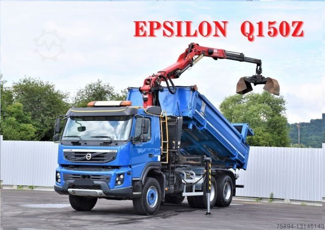 Truck mounted crane VOLVO FMX 370 Kipper 4,90m *EPSILON Q150Z/FUNK*6x4