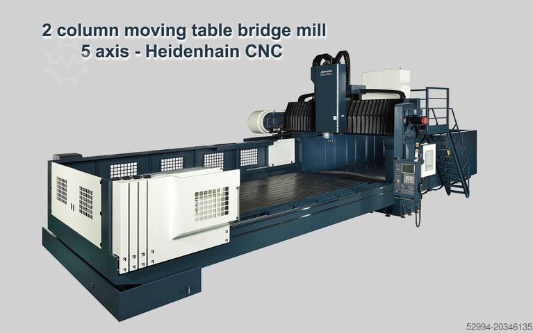 Bettfräsmaschinen mit Verschiebetisch & CNC Johnford X: 4100 - Y: 2800 - Z: 800 mm CNC 5 axes
