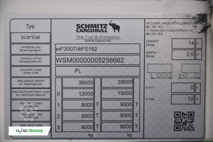 Kühlauflieger SCHMITZ CARGOBULL SKO DoubleDeck FP 60 SLXi300 LiftingAxle