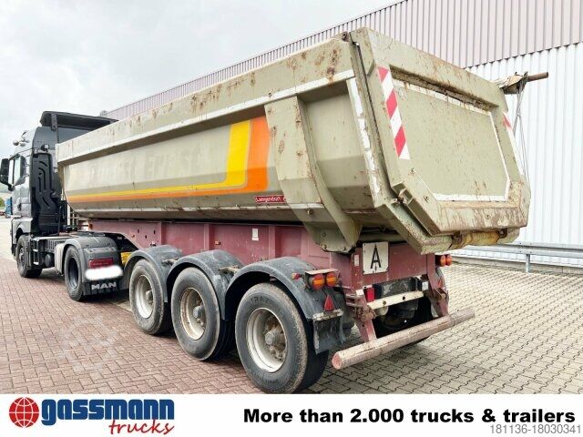 Tipper semitrailer Langendorf SKS-HS 24/28, Stahlmulde ca. 24m³, Liftachse