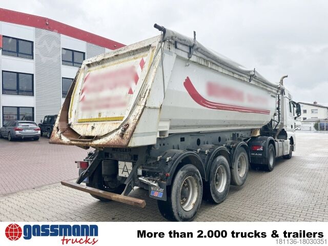 Tipper semitrailer Meiller MHPS 12/27 NOSS2, Stahlmulde ca. 26m³, Liftachse
