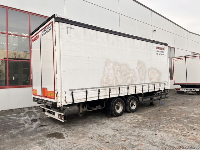 Open trailer with tarp Möslein TPW 105 D 7,30  Tandem- Schiebeplanenanhänger zum Durchladen