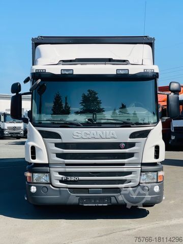 LKW mit Getränkeaufbau SCANIA P 320 / LBW / AHK / LENKACHSE / KAMERA