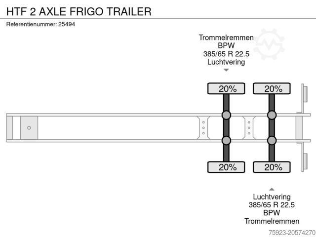 Refrigerated/frozen transport HTF 2 AXLE FRIGO TRAILER
