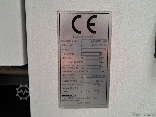 Drehmaschine MORI SEIKI NL 2000 MC 500