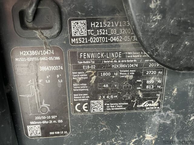Electric 3-wheel forklift Linde E18-02