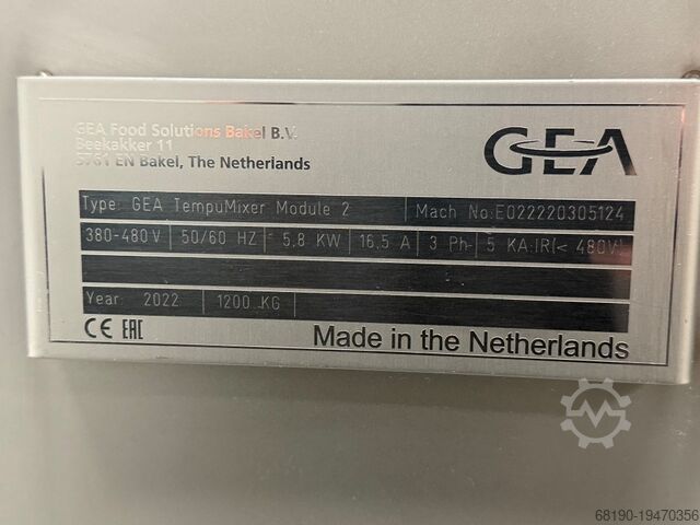 Tempura-Mischer GEA TempuMixer module II