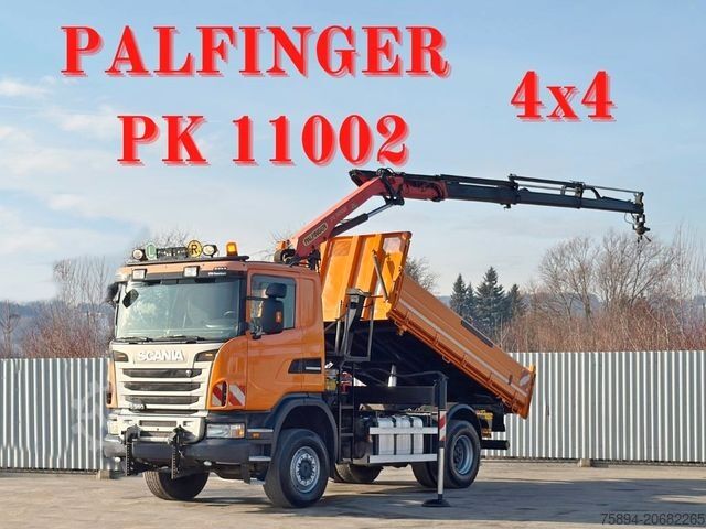Truck mounted crane SCANIA G 360 * KIPPER 4,15m * PALFINGER PK 11002/ 4x4