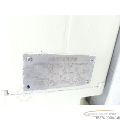 Control unit Siemens 1HU3074-0AC01-Z Z=A31 SN: E4L84078602009 Gleichstrom-Servomotor