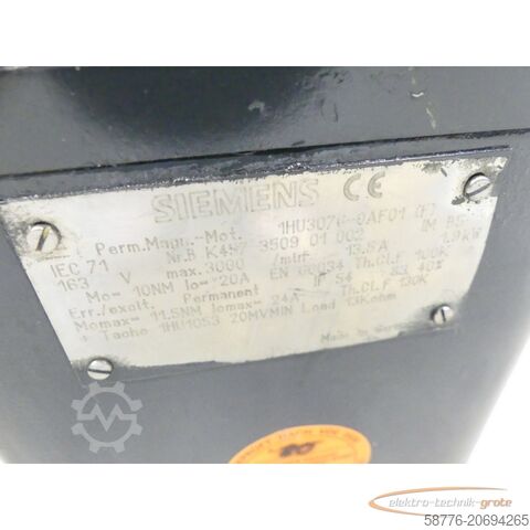 Steuerung Siemens 1HU3076-0AF01 Servomotor SN: BK457350901002