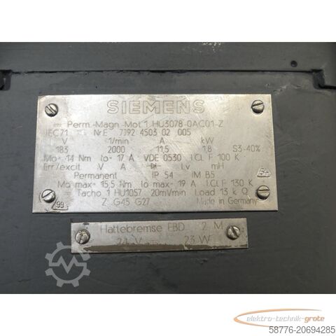 Control unit Siemens 1HU3078-0AC01 - Z SN:EZJ92450302005 generalüberholt mit 12 Monaten Gewährleistung!-