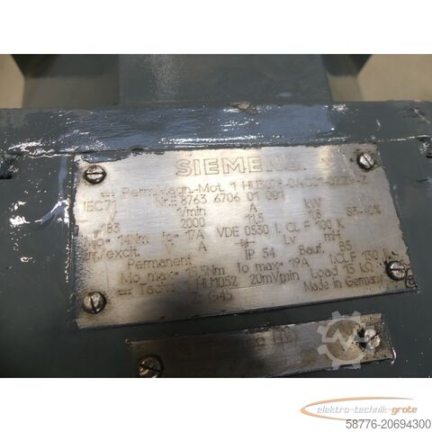 Control unit Siemens 1HU3078-0AC01-0ZZ9-Z Permanent-Magnet-Motor SN: E8763670601001