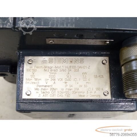 Control unit Siemens 1HU3102-0AH01-Z SN:E6H63576004003 generalüberholt mit 12 Monaten Gewährleistung