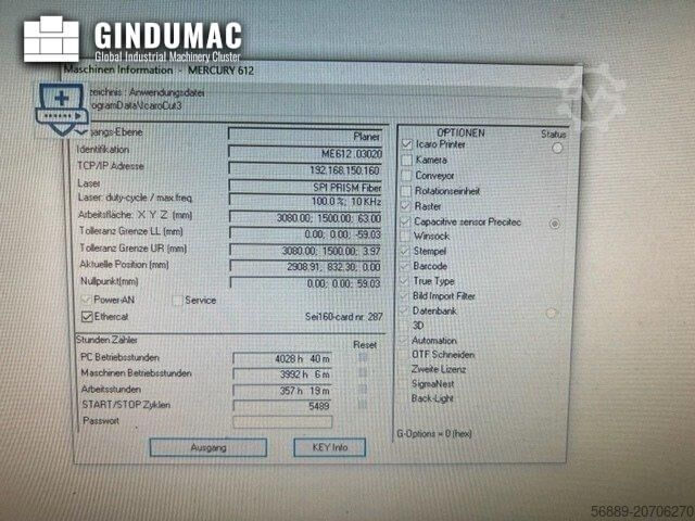 Faserlaserschneidmaschine SEI Laser Mercury 1530