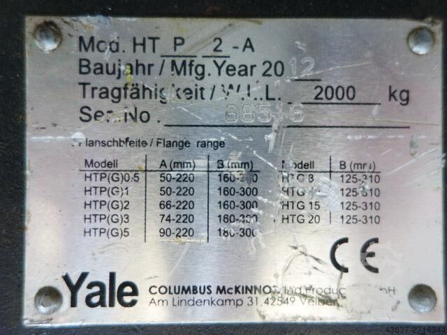 Track trolley - beam section chassis YALE  HTP 2000- A