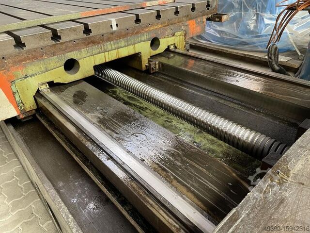 Tischeinheit von einer Portalfräsmaschine; Aufspannplatte mit T-Nuten aus Stahlguß-Grauguß, Tischein DROOP & REIN