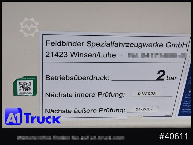 Silo semitrailer FELDBINDER EUT 55,3, 7 Kammern Futter Feed, Lenkachse, Alufelgen,